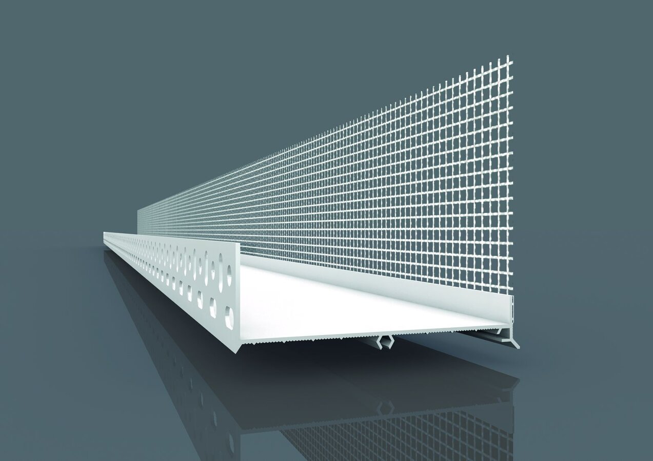 Profil de soclu din PVC cu plasa